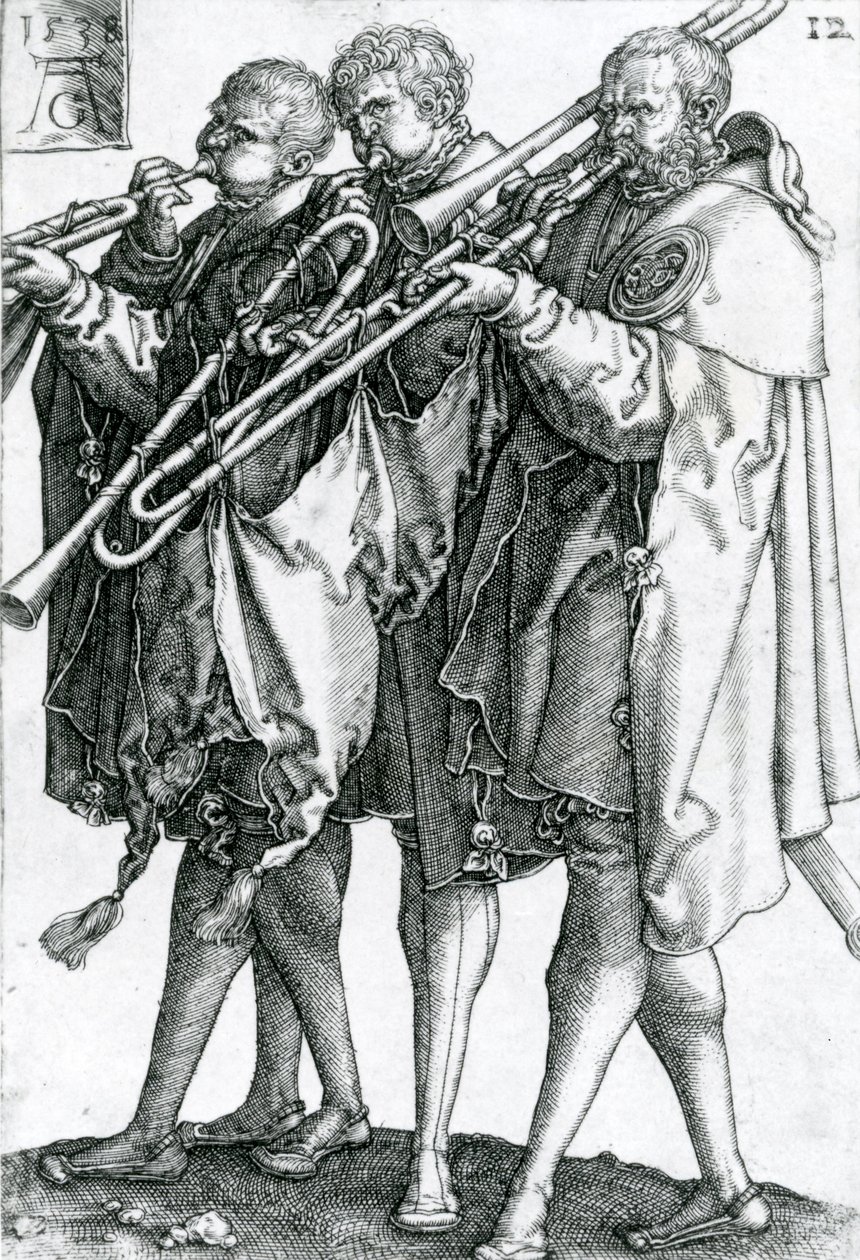 Brass Players sarjasta "The Great Wedding Dances" 1538 tekijältä Heinrich Aldegrever