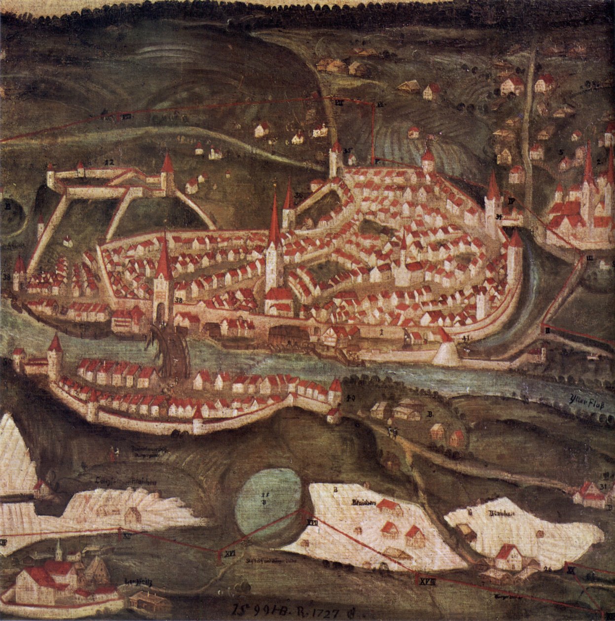 Ansicht der Stadt Kempten tekijältä Heinrich Beusch