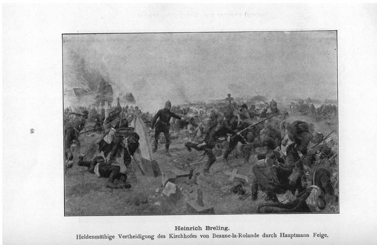 Heldenmüthige Vertheidigung des Kirchhofes von Beaune-la-Rolande durch Hauptmann Feige tekijältä Heinrich Breling