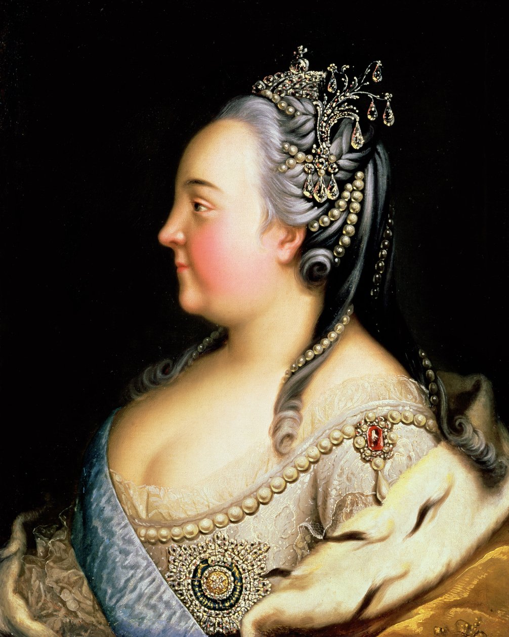 Venäjän keisarinna Elizabeth Petrovna (1709-62) muotokuva, n. 1768 tekijältä Heinrich Buchholz