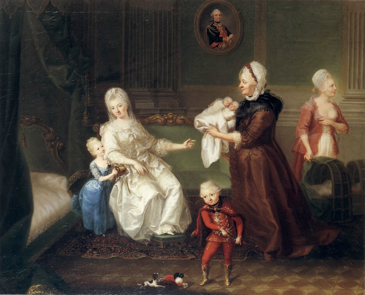 H C Brandt Gräfin Heydeck mit ihren Kindern tekijältä Heinrich Carl Brandt