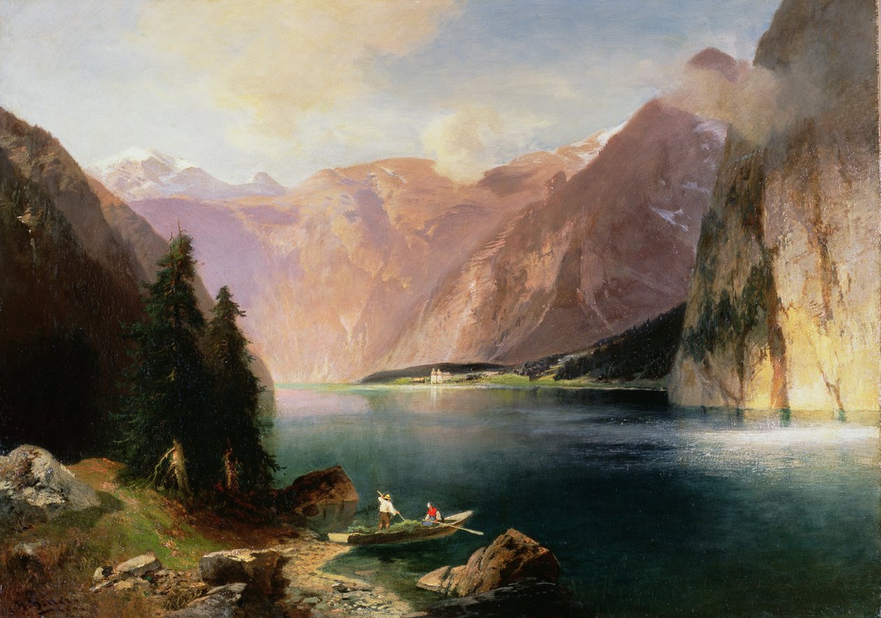 Koenigssee öljy kankaalle tekijältä Heinrich Hiller