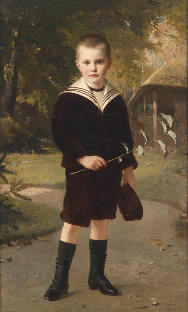 Junge im Matrosenanzug, signiert, datiert H.Lauenstein 1892 tekijältä Heinrich Lauenstein
