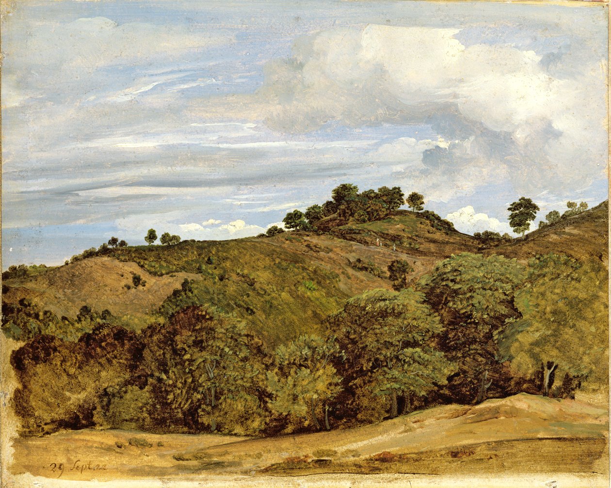 Maisema Olevanon lähellä, 1822 (öljy paperille kankaalle) tekijältä Heinrich Reinhold