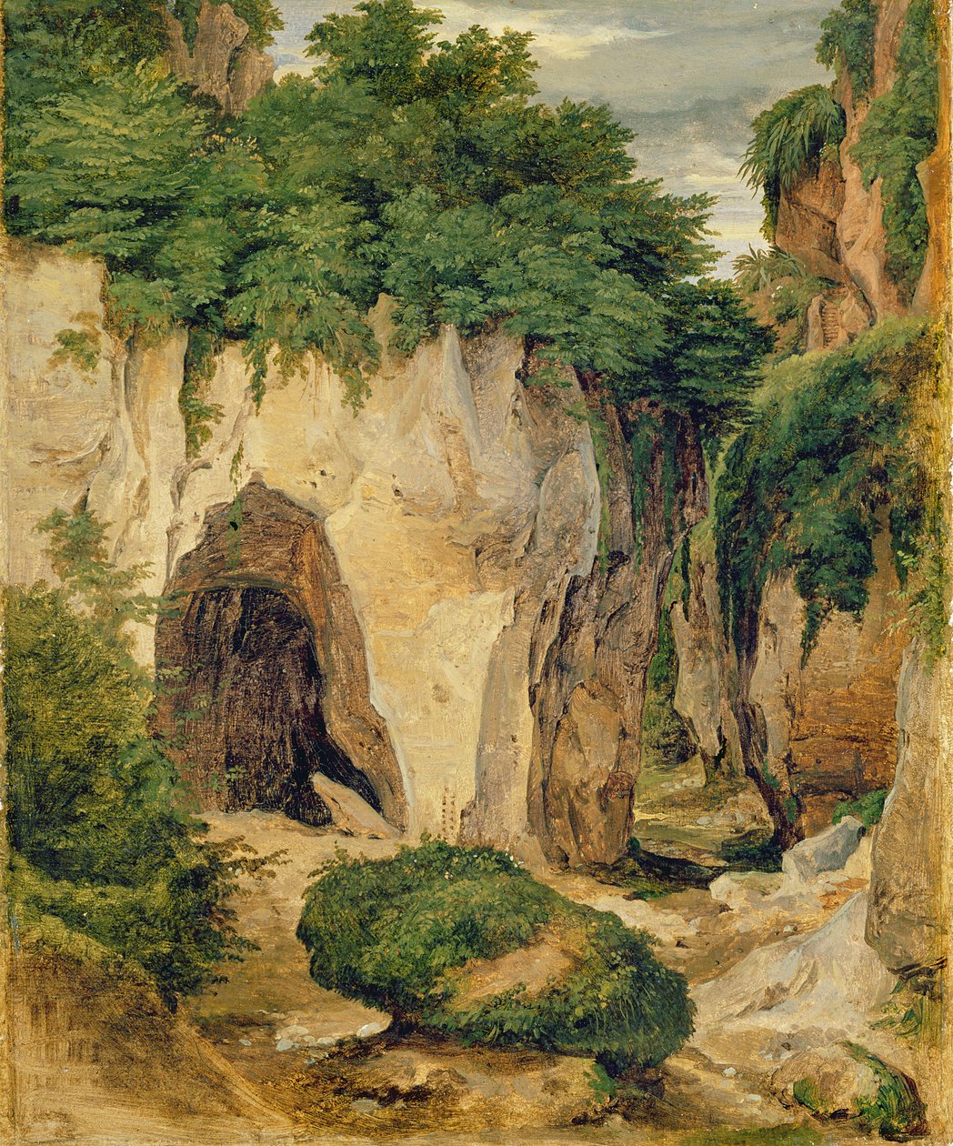 Sorrenton kalliot, 1823 (öljy paperille kankaalle) tekijältä Heinrich Reinhold