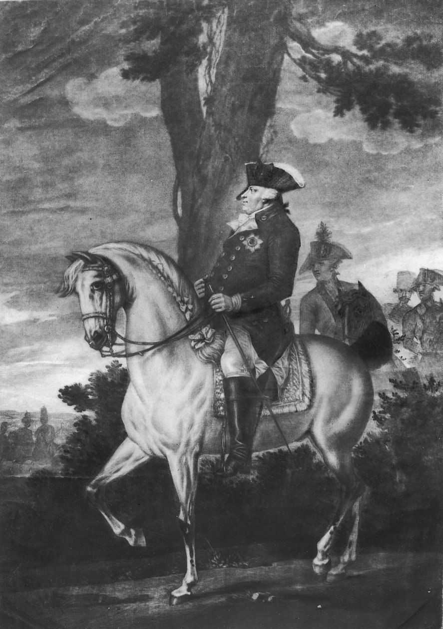 Preussin kuninkaan Frederick William II:n (1744-97) ratsastusmuotokuva tekijältä Heinrich Sintzenich