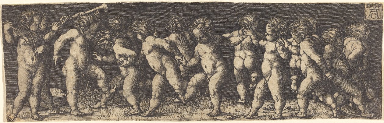 Tanssivat lapset, 1535. tekijältä Heinrich Aldegrever