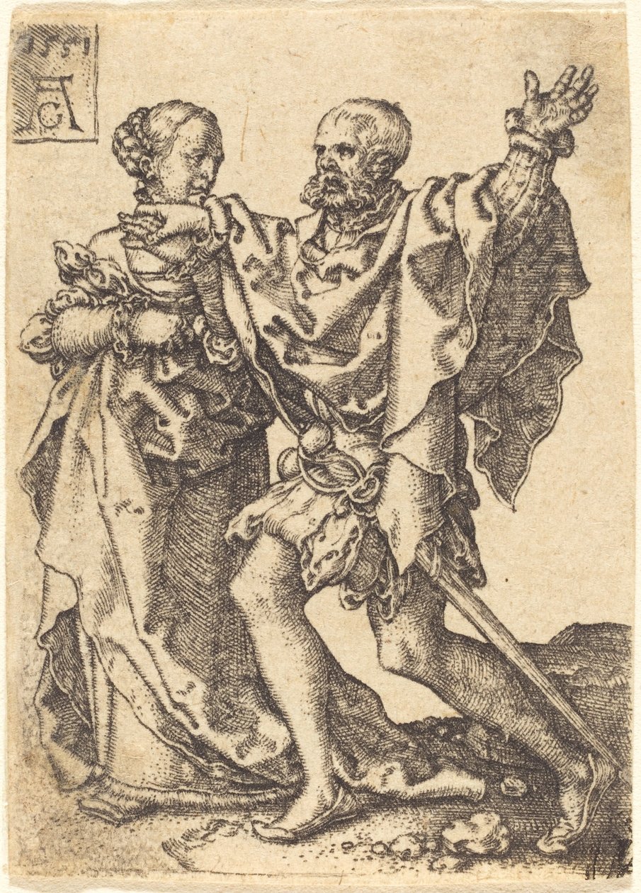 Tanssiva pariskunta, 1551. tekijältä Heinrich Aldegrever