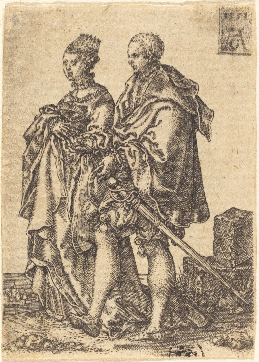 Tanssiva pariskunta, 1551. tekijältä Heinrich Aldegrever