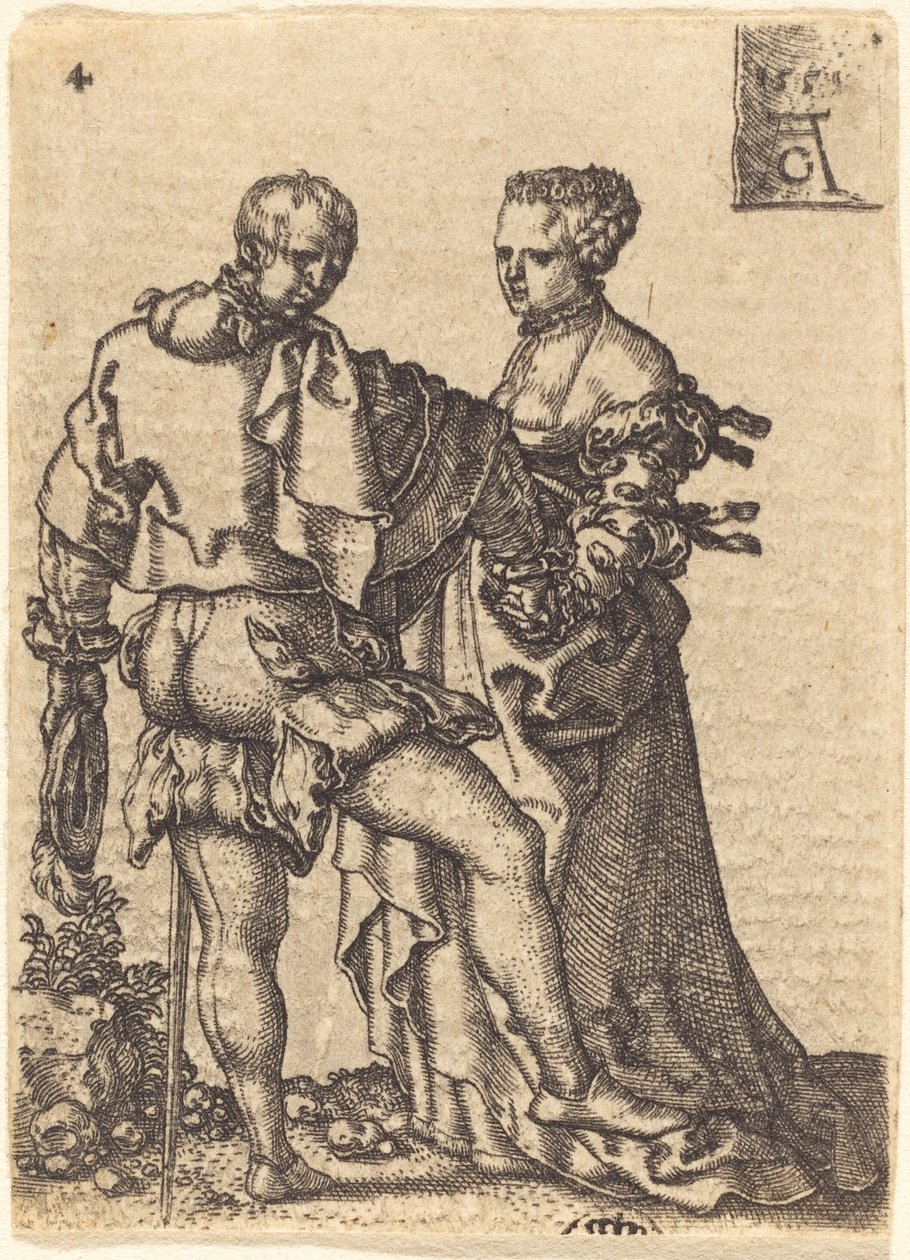 Tanssiva pariskunta, 1551. tekijältä Heinrich Aldegrever