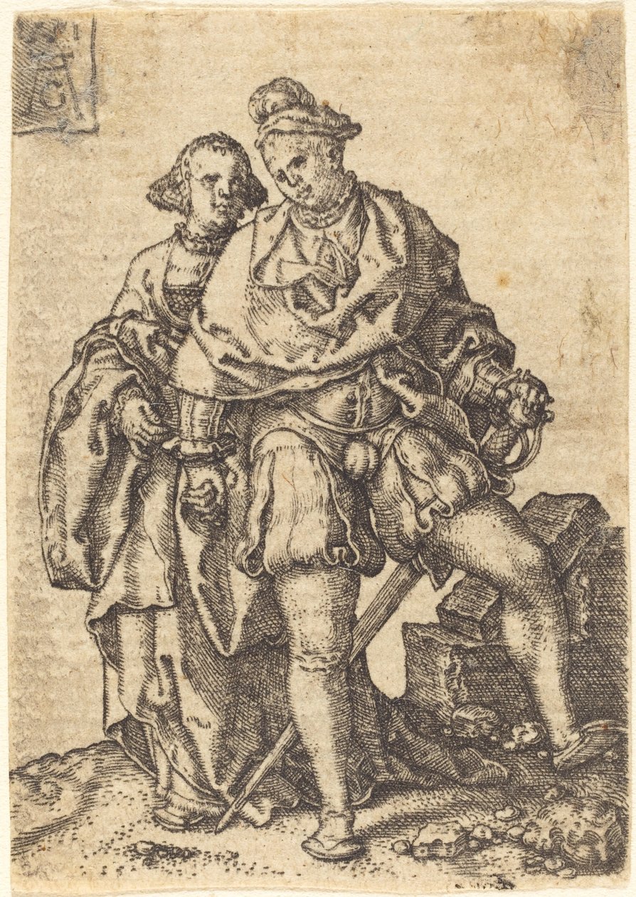 Tanssiva pariskunta, 1551. tekijältä Heinrich Aldegrever