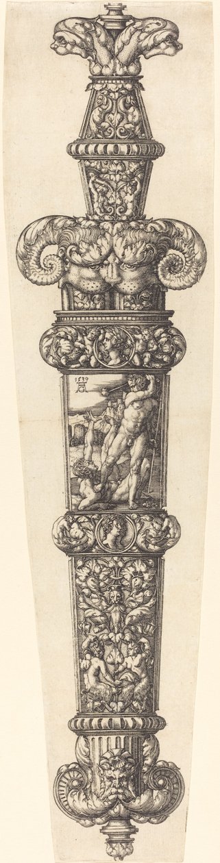 Suunnitelma tikarituppiin Kainin ja Abelin kanssa, 1539. tekijältä Heinrich Aldegrever