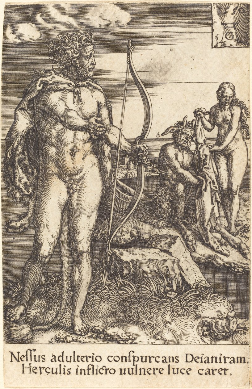 Hercules tappaa Nessuksen, 1550. tekijältä Heinrich Aldegrever