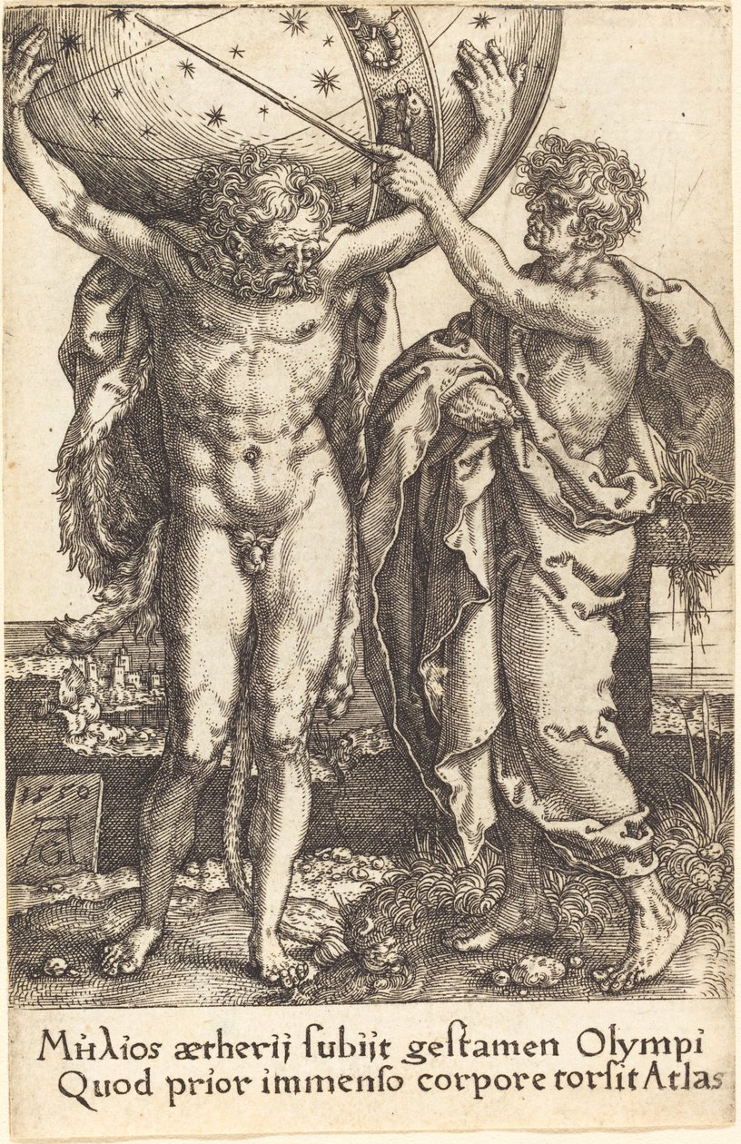 Hercules ja Atlas tekijältä Heinrich Aldegrever