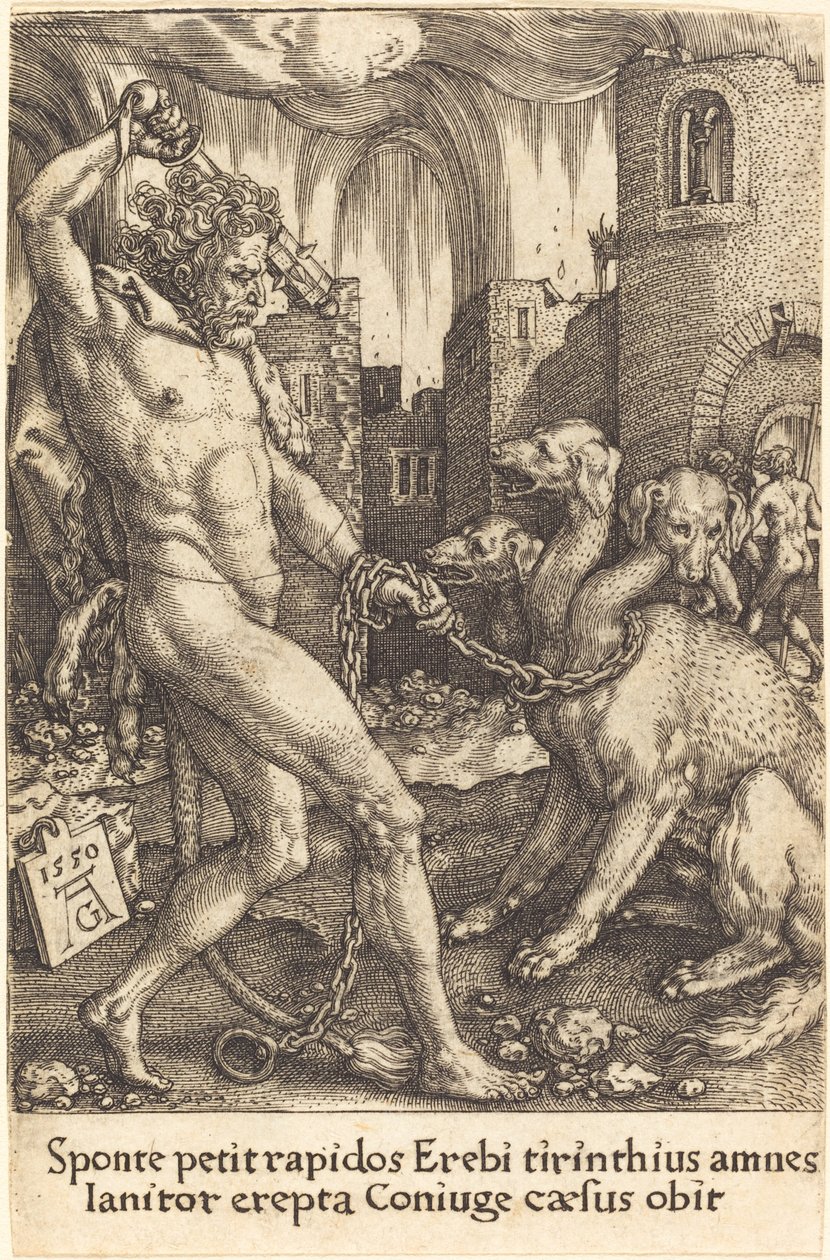 Hercules ja Cerberus tekijältä Heinrich Aldegrever