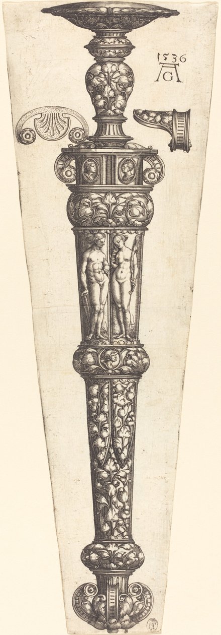 Suuri tikarituppi alastonparin kanssa, 1536. tekijältä Heinrich Aldegrever