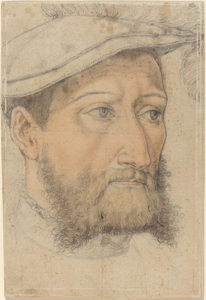 Muotokuva parrakkaasta miehestä baretin kanssa, n. 1540. tekijältä Heinrich Aldegrever