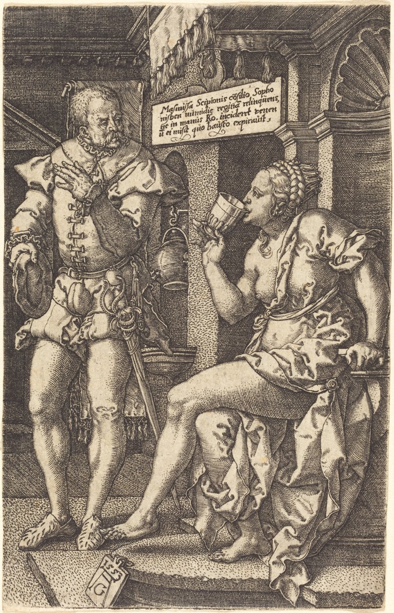 Sophonisba, 1553. tekijältä Heinrich Aldegrever