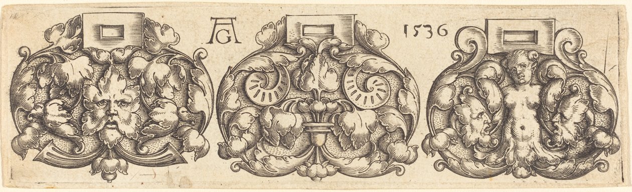 Kolme vyönauhaa vierekkäin, 1536. tekijältä Heinrich Aldegrever