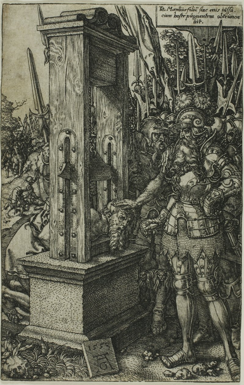 Titus Manlius mestaa poikansa pään tekijältä Heinrich Aldegrever