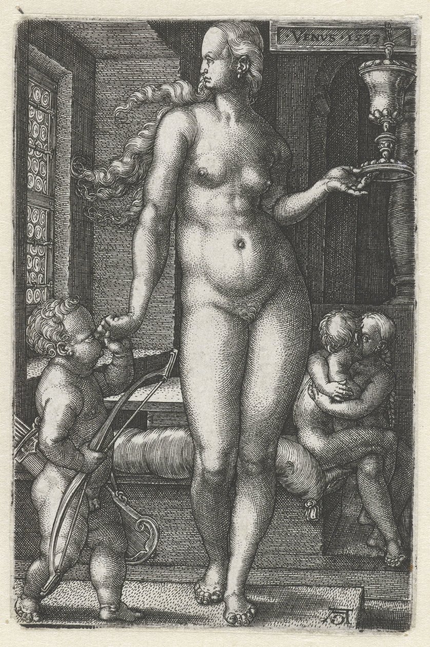 Venus (otsikko esineessä) The Seven Planets (sarjan nimi) tekijältä Heinrich Aldegrever