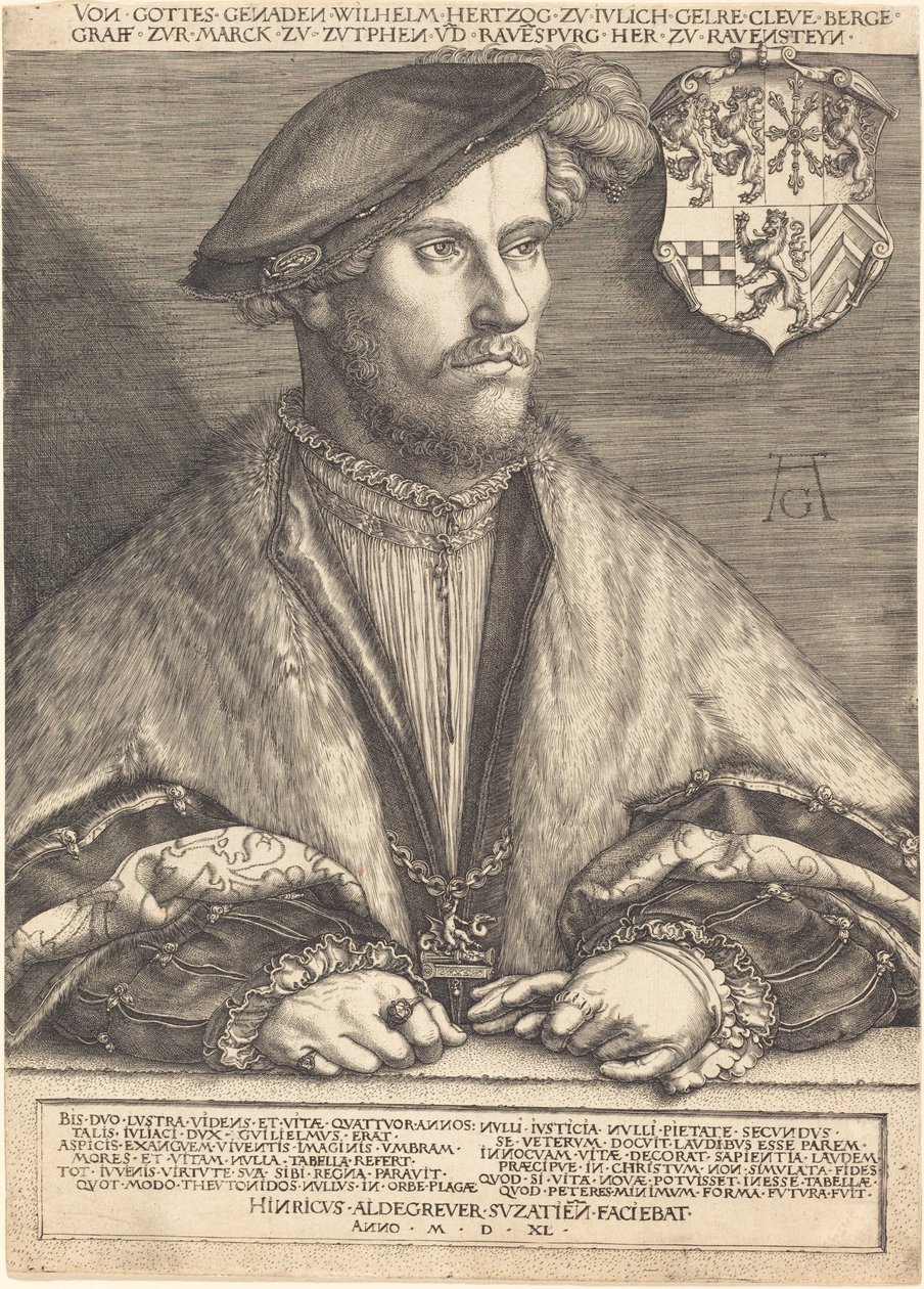 Wilhelm V, Julichin, Cleven ja Bergin herttua, 1540. tekijältä Heinrich Aldegrever