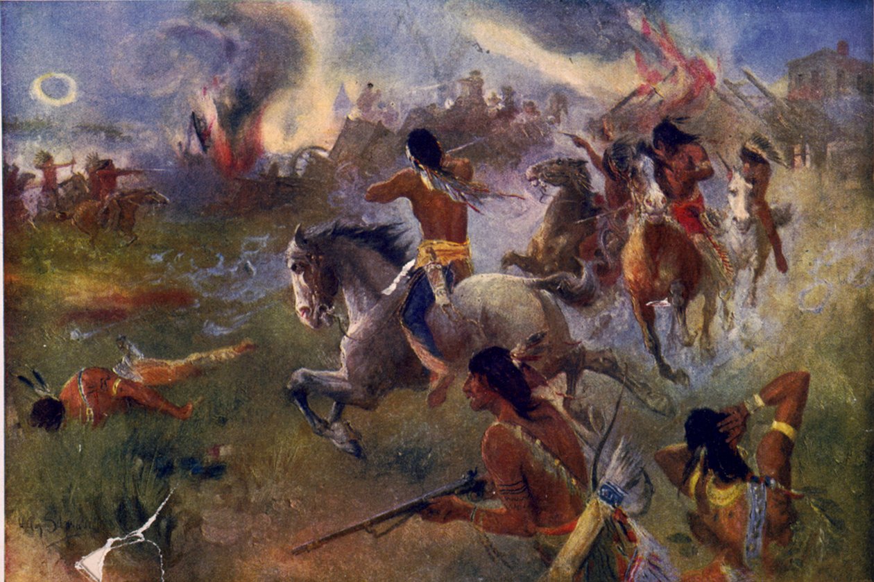 New Ulmin piiritys, Minnesota tekijältä Heinrich Augustus Schwabe