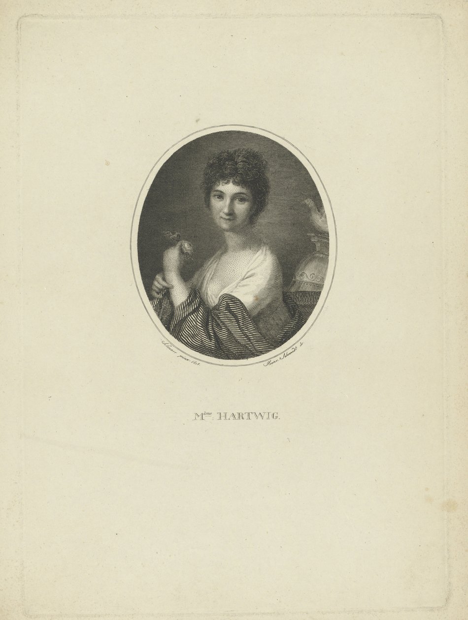 Näyttelijä Friederike Wilhelmine Hartwigin muotokuva 1777-1849, n. 1801 tekijältä Heinrich Friedrich Thomas Schmidt