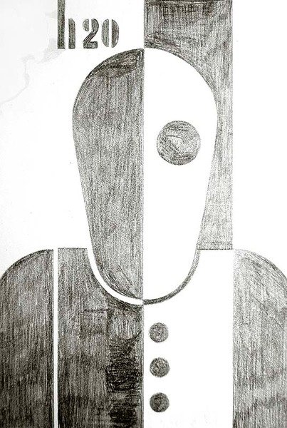 Mies, 1920 (lyijykynä paperille) tekijältä Heinrich Hoerle