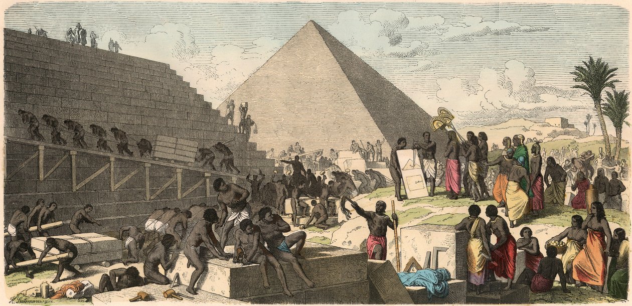 Muinainen Egypti: Rakenna pyramidit, 1866 tekijältä Heinrich Leutemann