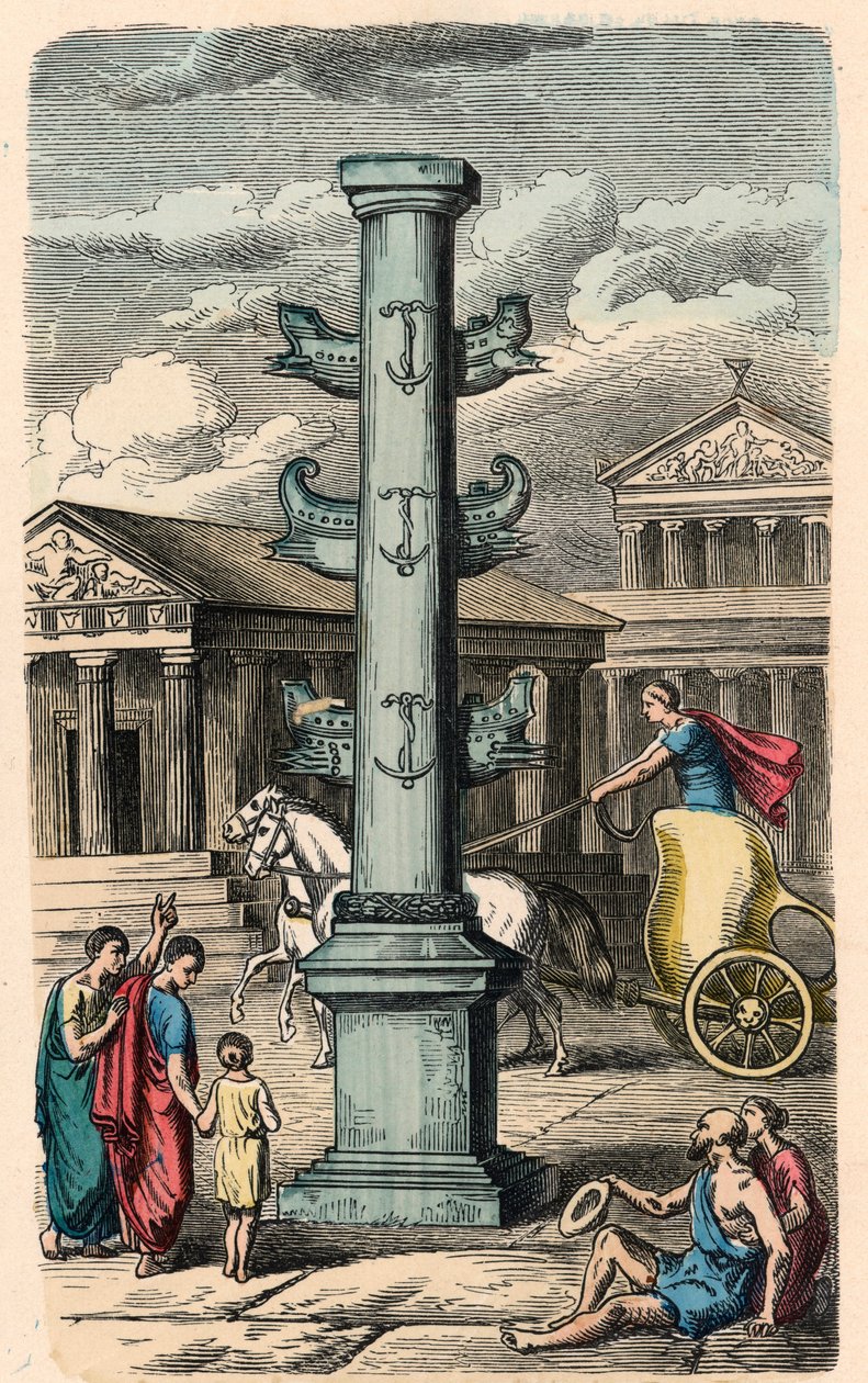 Muinainen Rooma: Forum Romanum, voiton muistopylväs tekijältä Heinrich Leutemann