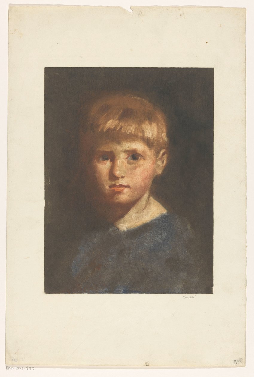 Tuntemattoman pojan muotokuva tekijältä Heinrich M. Krabbé (signed by artist)