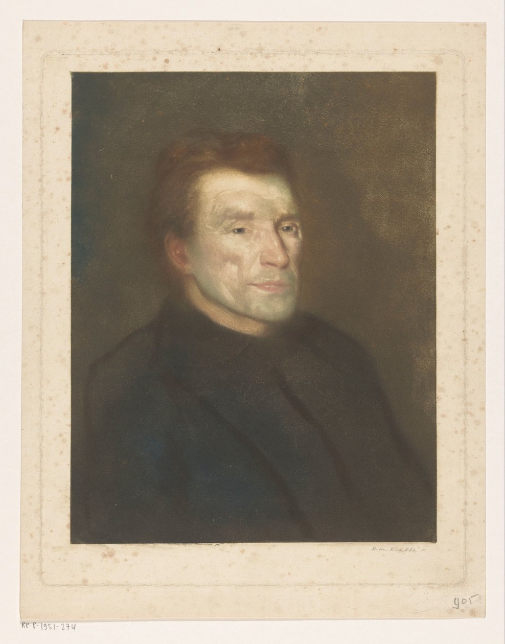 Tuntemattoman miehen muotokuva tekijältä Heinrich M. Krabbé (signed by artist)