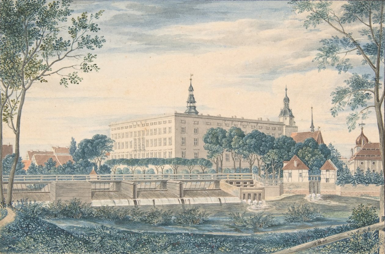 Näkymä Dessaun linnalle idästä, 1820. tekijältä Heinrich Olivier