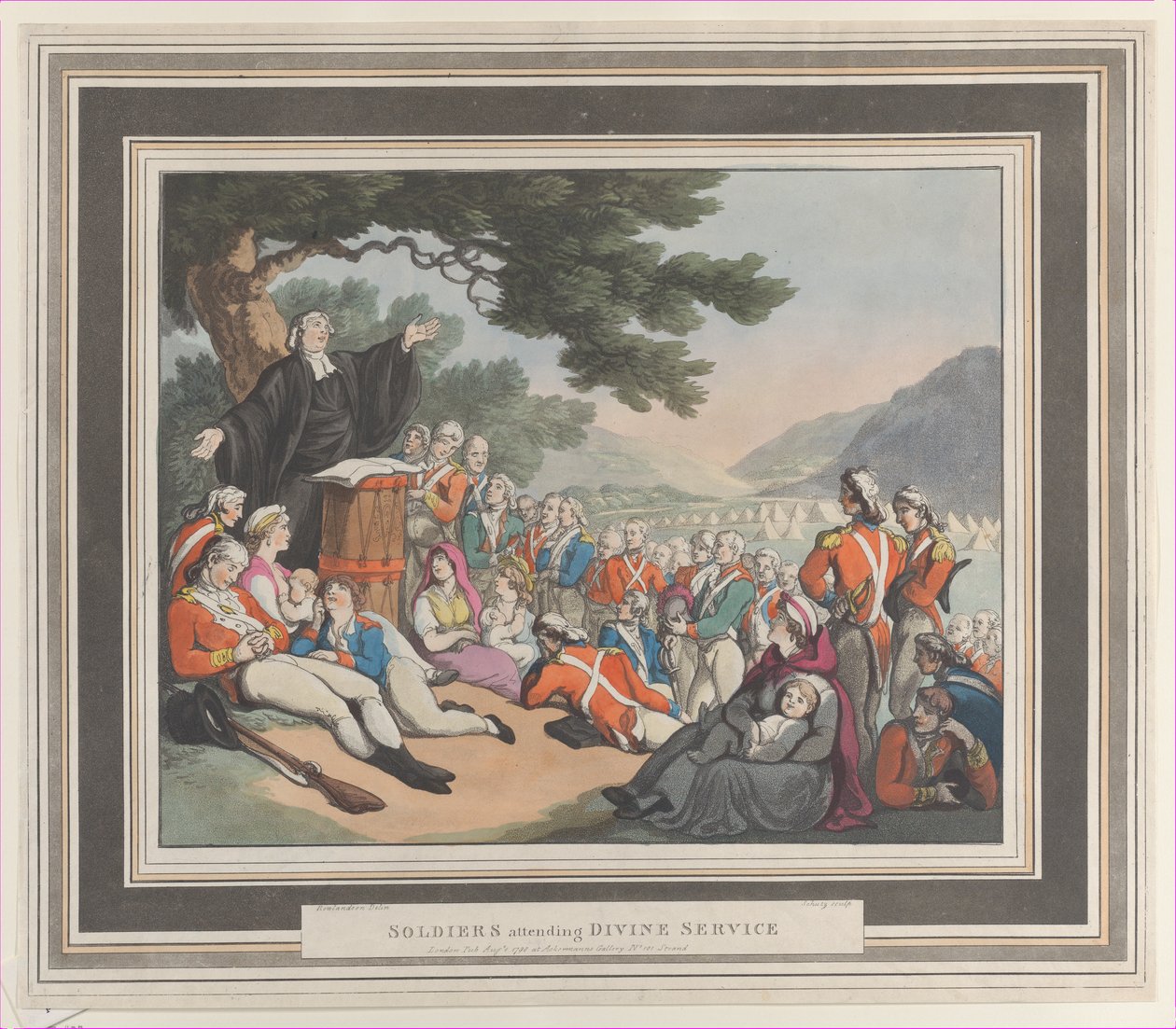 Sotilaat jumalanpalveluksessa, 1. elokuuta 1798. tekijältä Heinrich Schutz