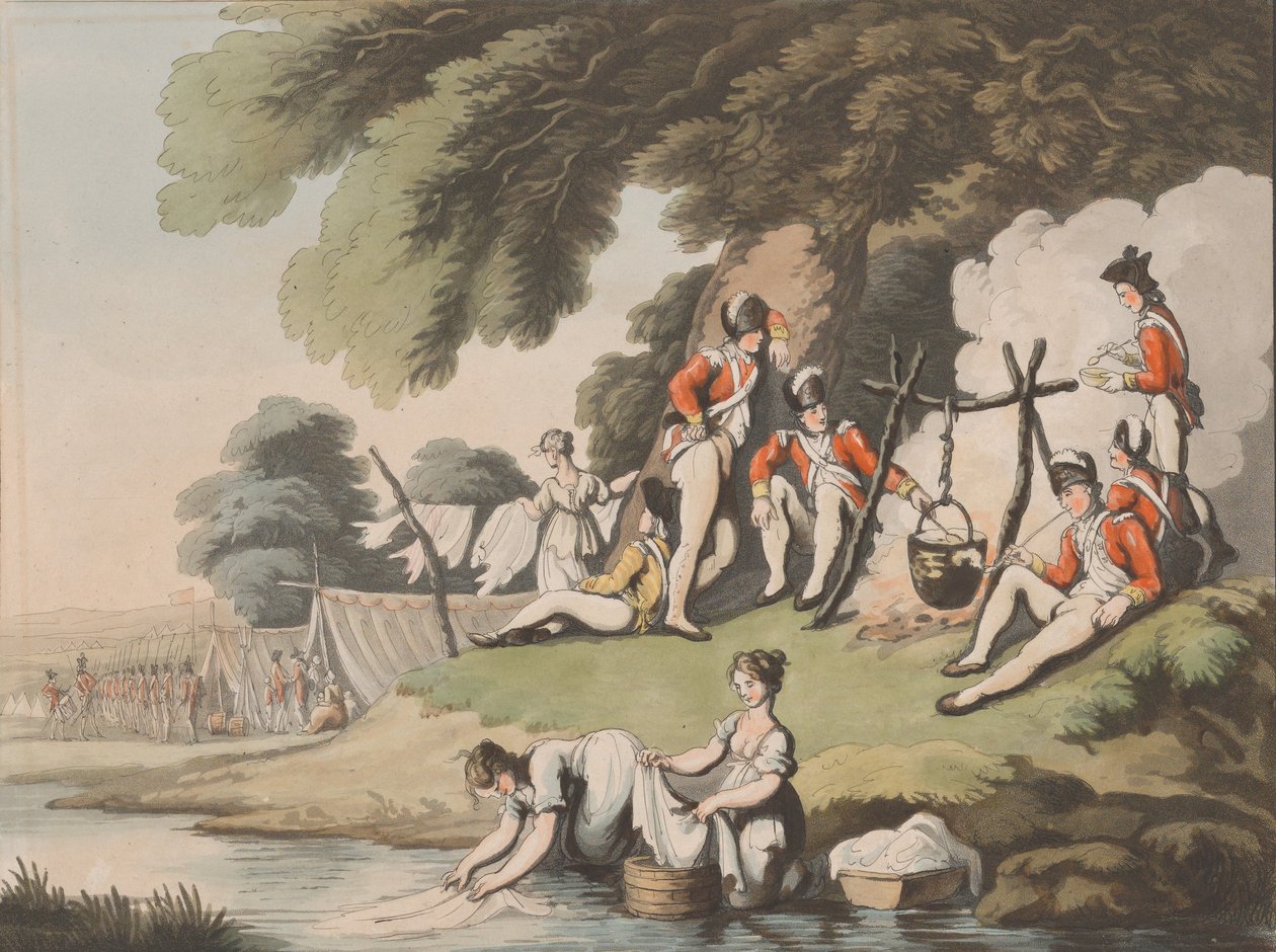 Soldiers Cooking, 1. huhtikuuta 1798. tekijältä Heinrich Schutz