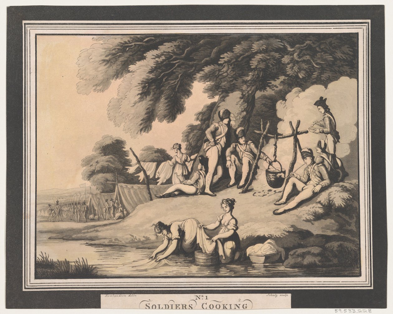 Soldiers Cooking, 1. huhtikuuta 1798. tekijältä Heinrich Schutz