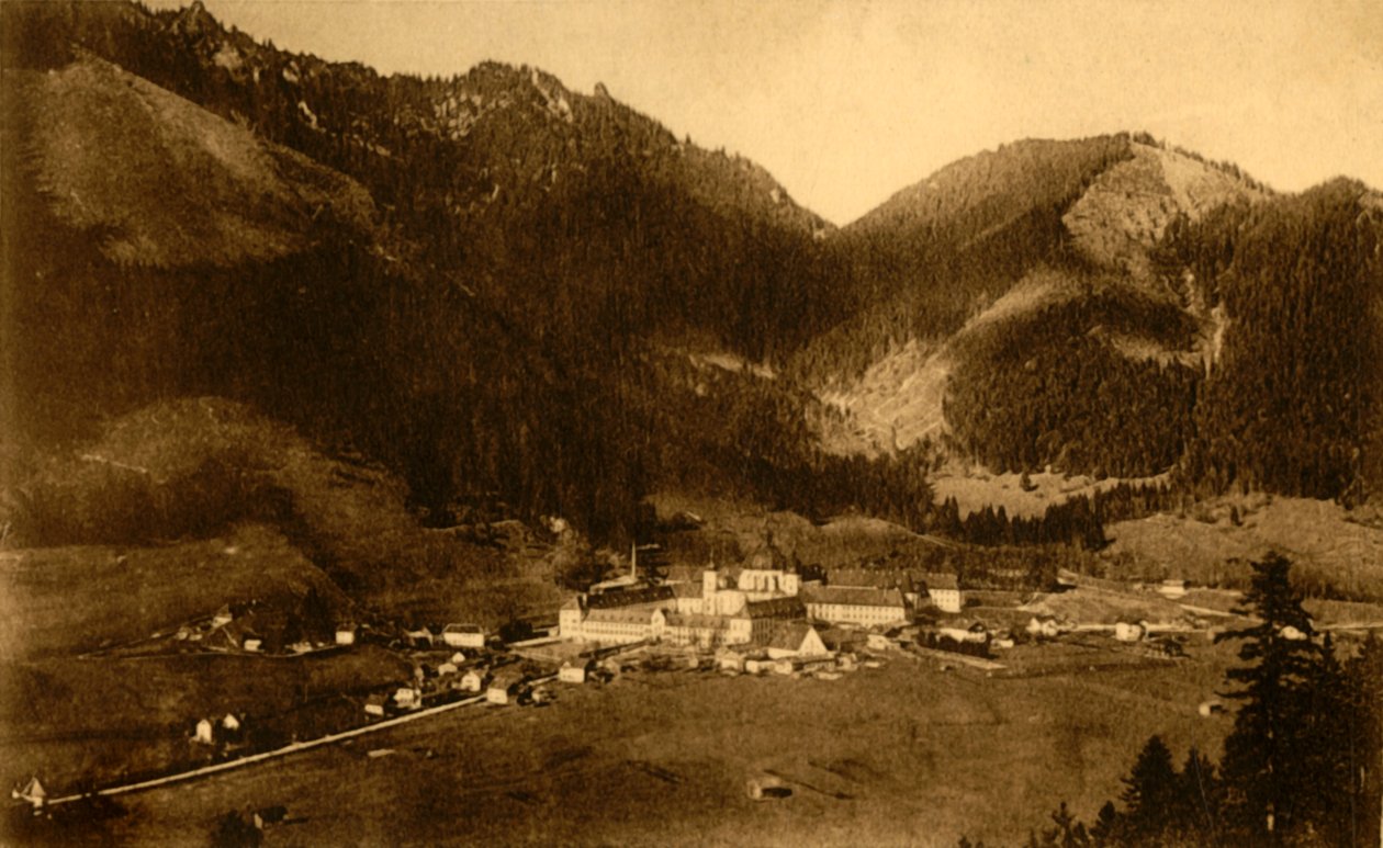 Ettal Abbey etelästä, Baijeri, Saksa, 1922. tekijältä Heinrich Sting