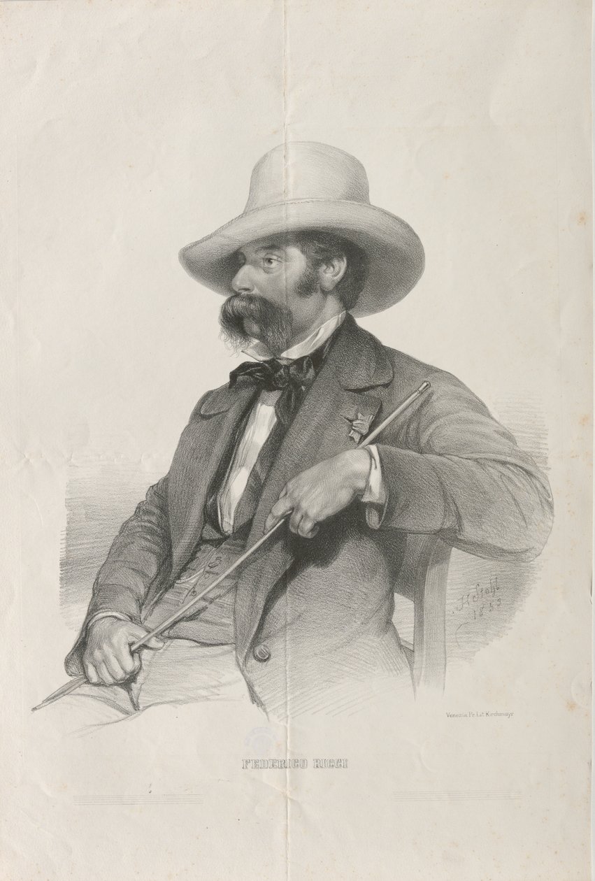 Säveltäjä Federico Riccin muotokuva 1809-1877, 1853. tekijältä Heinrich Stohl