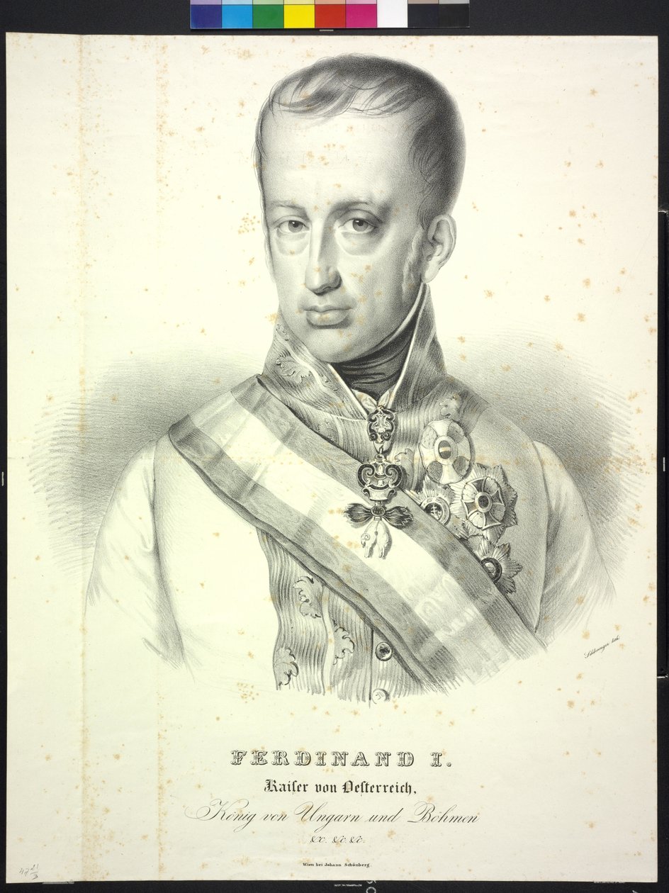 Ferdinand I Itävallan keisari tekijältä Heinrich Wilhelm Schlesinger