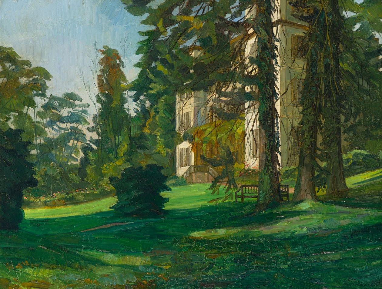 Schloss Hemsbach (öljy kankaalle) tekijältä Heinrich Wilhelm Trübner