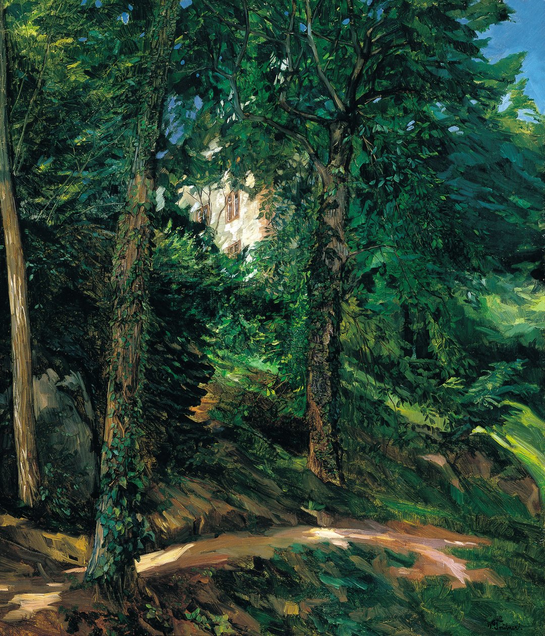 Linnan alue Lichtenbergissä Odenwaldissa, 1900 tekijältä Heinrich Wilhelm Trübner
