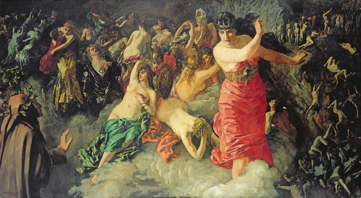Kohtaus Danten jumalallisesta komediasta, 1880 tekijältä Heinrich Wilhelm Truebner