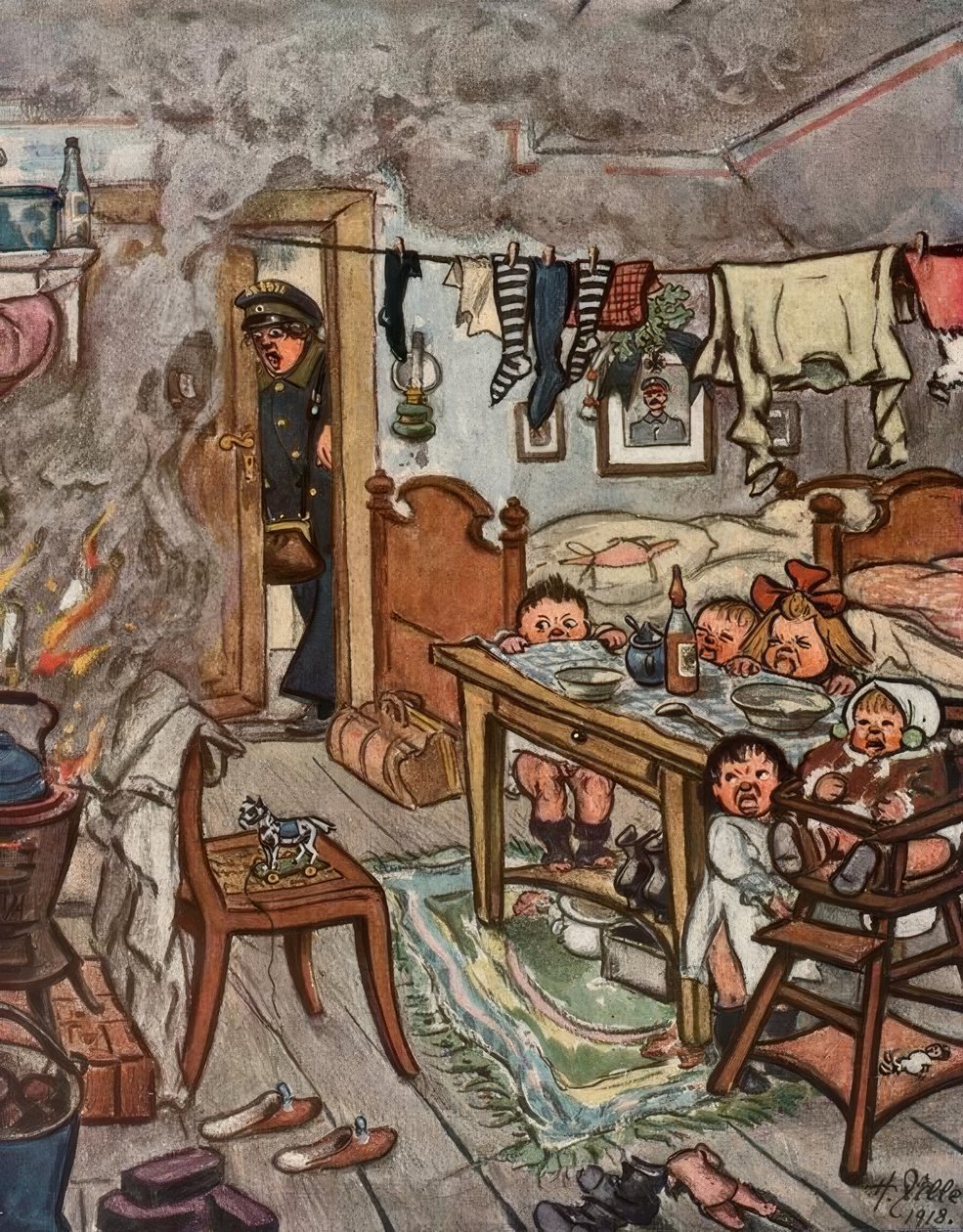 Herrjeh, Kinder! Euch darf man doch nich alleene lassen! tekijältä Heinrich Zille