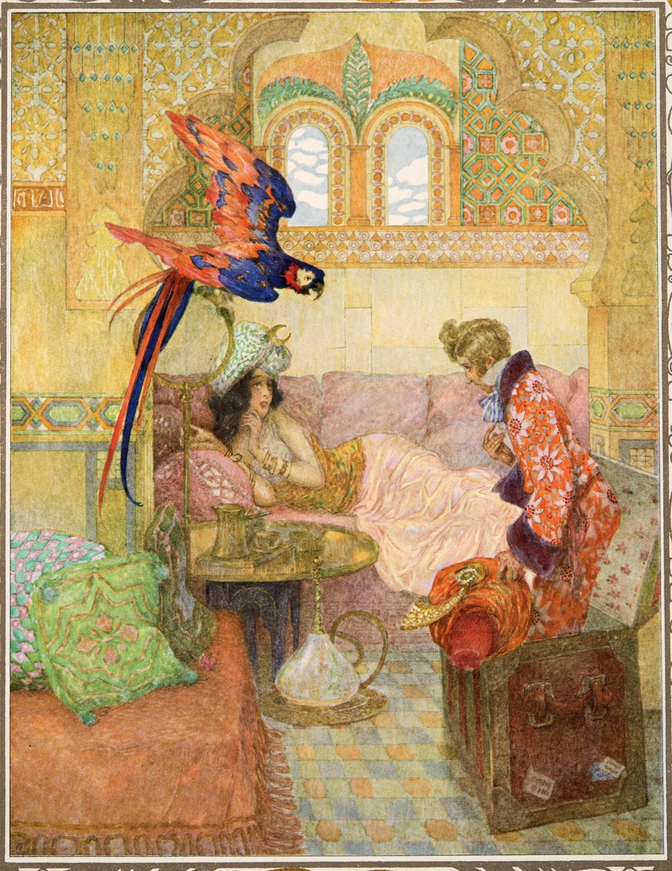 Lentävä matka-arkku Hans Christian Andersenin tarinoista, pub. 1911 tekijältä Heinrich and Urban Lefler