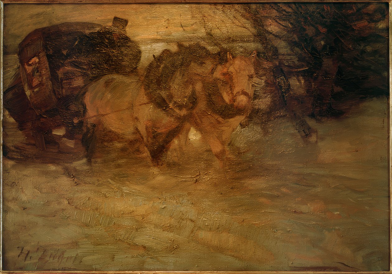 Lavavaunu lumessa tekijältä Heinrich von Zügel