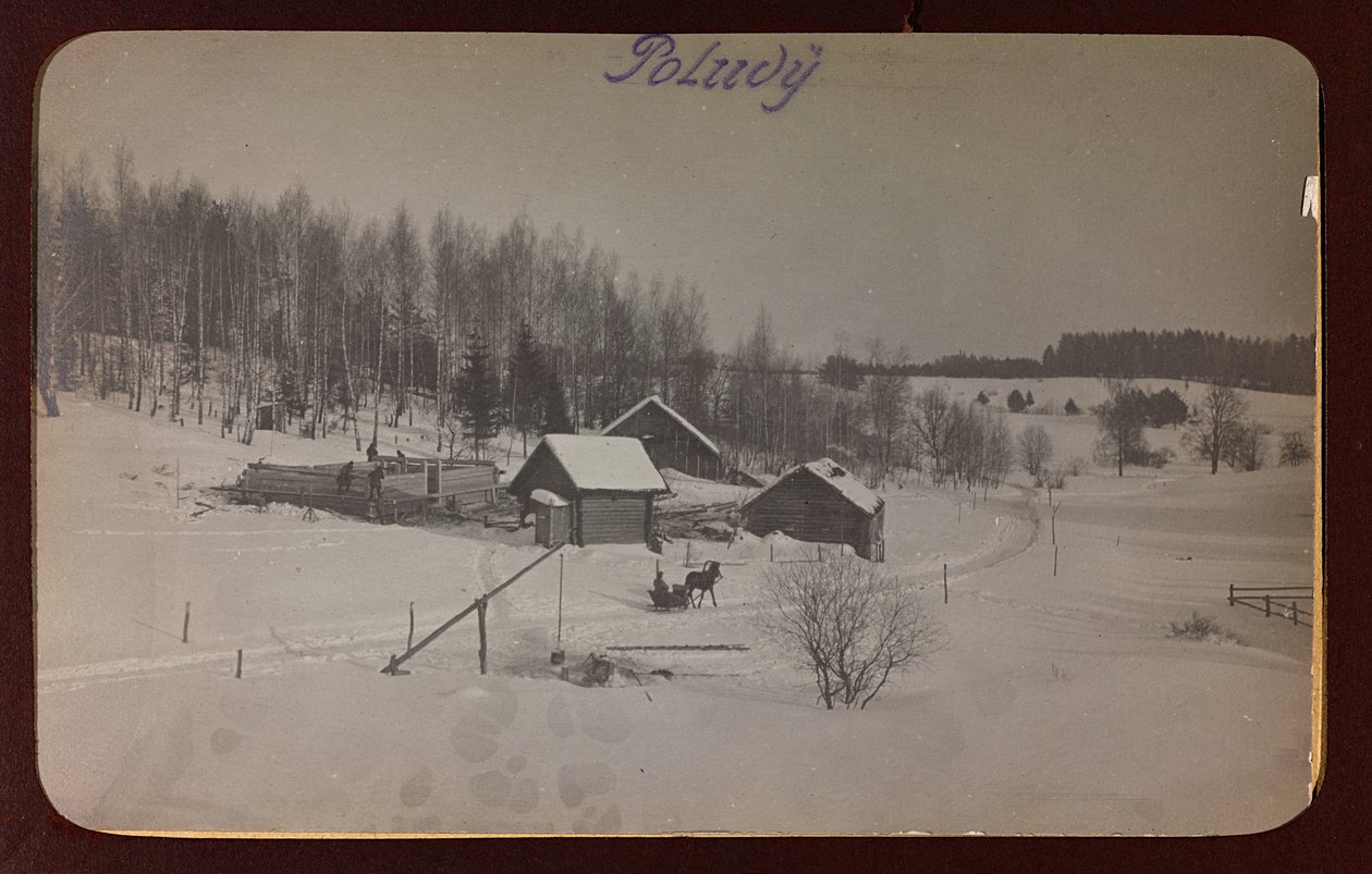 Ensimmäinen maailmansota: "Ukraina vuosina 1914-1916 Saksan armeijan hyökkäyksen aikana. Näkymä lumella (m/w kuva) tekijältä Heldenfriedhof Dsessentniki (attr. to)