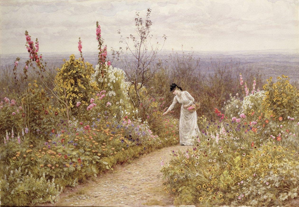 Puutarha lokakuussa Aldworthissa, 1891 tekijältä Helen Allingham