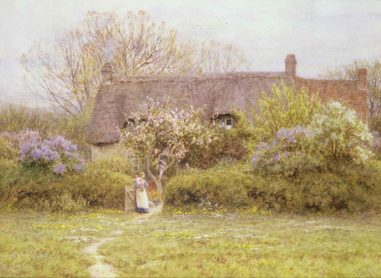 Mökki, makean veden saari, Wightin saari tekijältä Helen Allingham