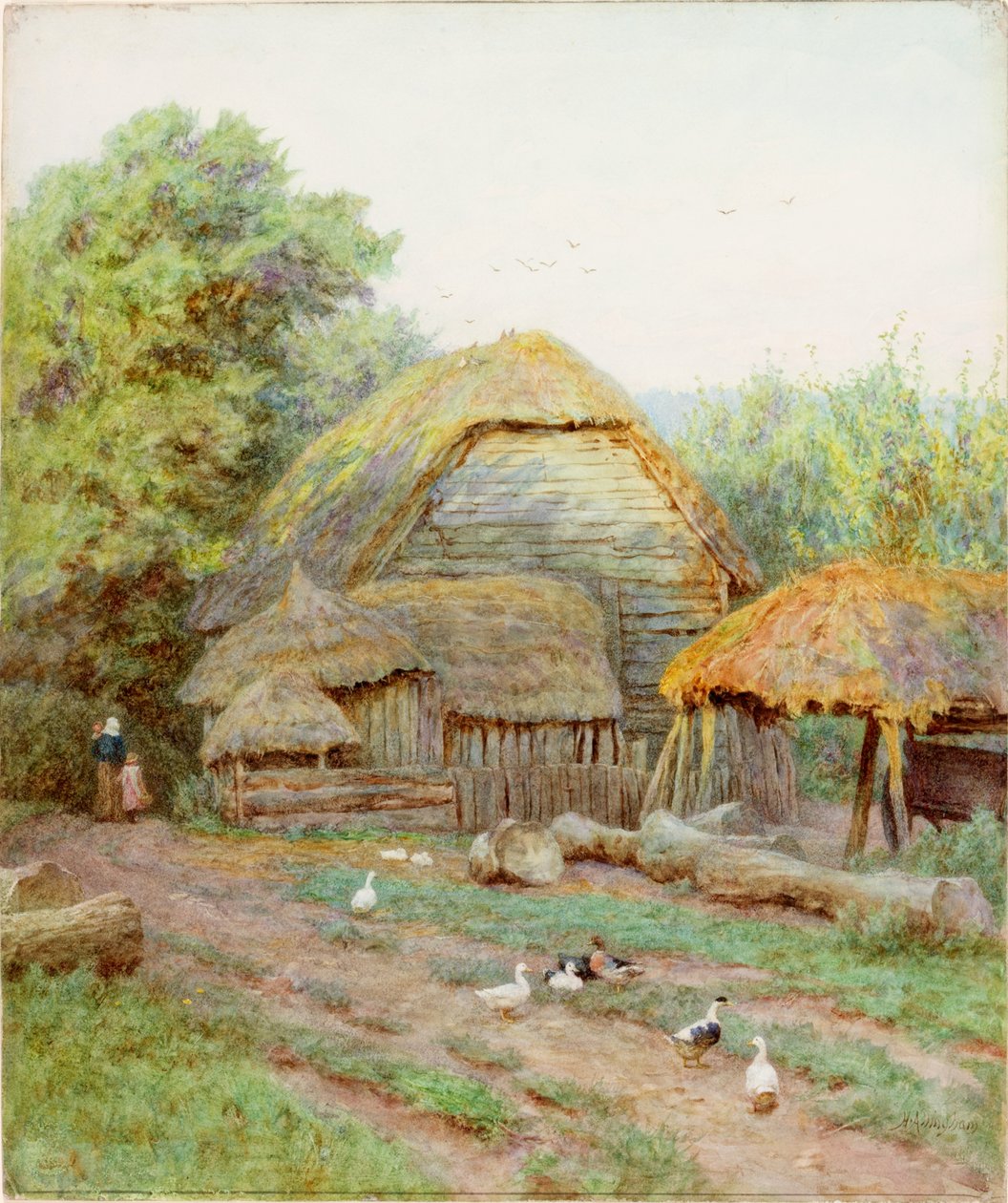Berkshiren tilalla (vartalon väri) tekijältä Helen Allingham